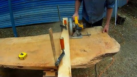 How to square up a timber slab using a circular saw, clamps & a straight edge