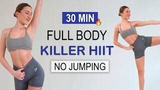 30 Min Full Body Killer Hiit - Apartment + Small Space Friendly | Intense Fat Burn, No Repeat