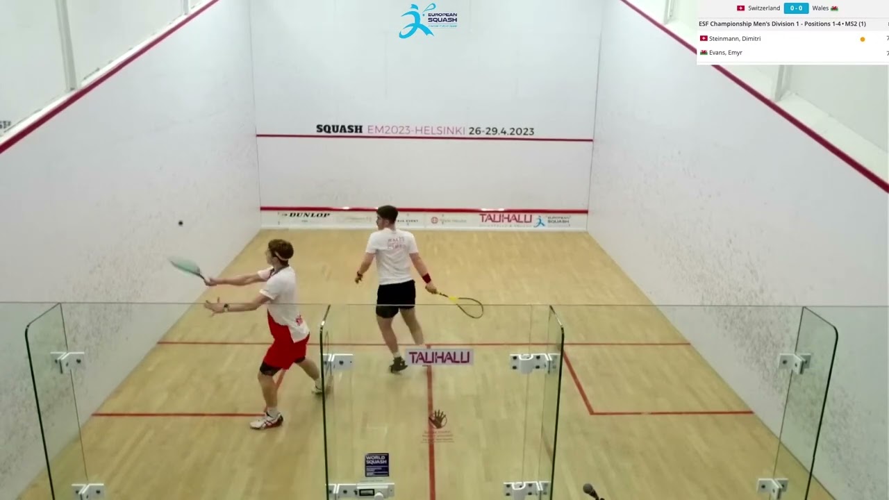 Dimitri Steinmann - Emyr Evans (Switzerland vs Wales) - ESF European Team Squash Championships 2023