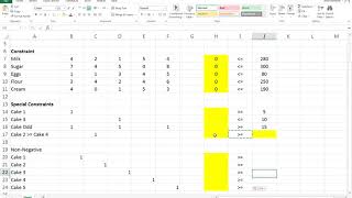 Linear Programming Solver Excel