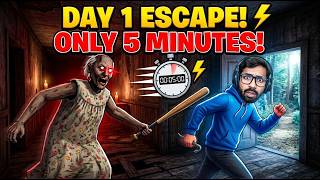 I Escaped Granny in 5 MINUTES on DAY 1! 😱⚡ (World Record Speedrun? screenshot 2