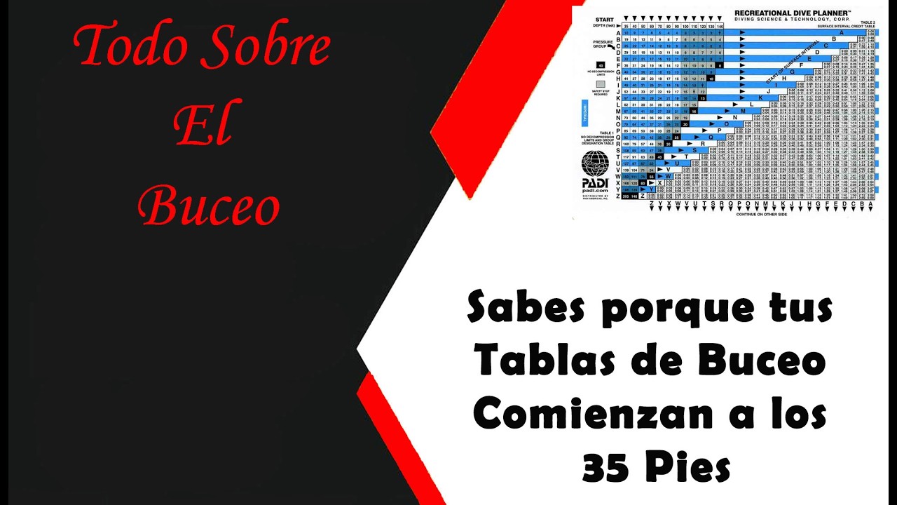 Sabes porque Tus Tablas de Buceo Comienzan a los 35 Pies
