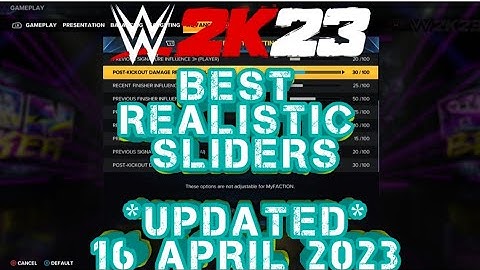 ** CHECK DESCRIPTION FIRST *** UPDATED #wwe2k23  BEST REALISTIC GAMEPLAY SLIDERS | 16/APRIL/2023