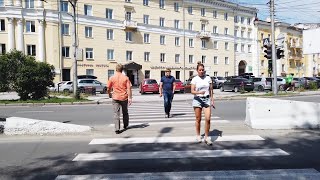 Прогулка по Новосибирску в 4K  Нарымский сквер, ул. 1905 года, Гринвич.
