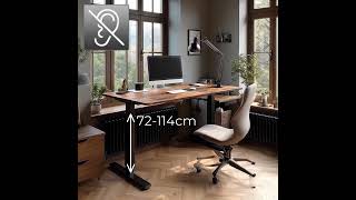 Ergo Office Table Desk Electric Height Adjustment, For Standing And Sitting Work, Max Height 114Cm,