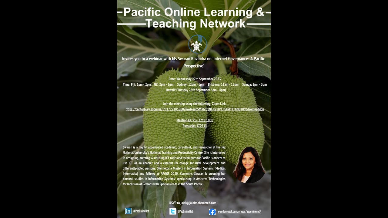 PacOnlineNet Webinar #4/2023 Internet Governance  A Pacific Perspective