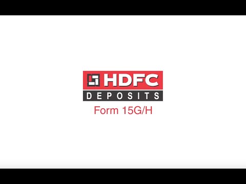 Form 15 G/H submission through HDFC Deposits Online System