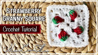 Strawberry Granny Square Tutorial | Crochet Pattern