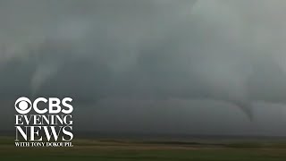 Storm chasers capture twin tornadoes as severe weather moves through central U.S.