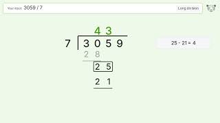 Long Division Problem 3059/7: Step-by-Step Video Solution
