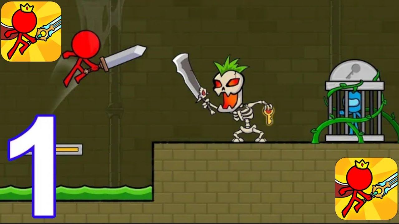 Red Stickman : Animation Vs Stickman Fighting Part 1 Level 1 - 10 Gameplay (android, iOS)