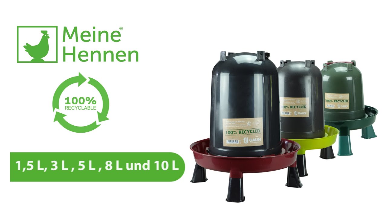 Update MeineHennen.de präsentiert Recycling-Wasserspender für Hühner von GAUN SA.