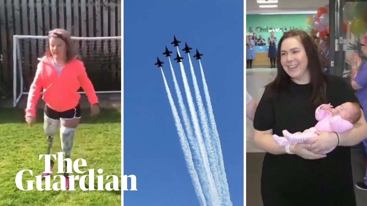 Lockdown walks, miraculous recoveries and flypasts: the week’s most uplifting clips