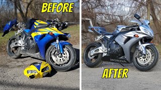 2006 Honda CBR 1000RR WRECKED Bike Restoration (StartFinish)