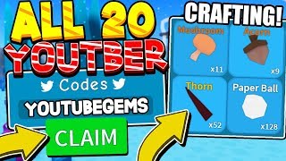 All 20 Youtuber Codes And Crafting Update Soon In Unboxing Simulator Roblox Youtube - new op rain forest codes unboxing simulator roblox