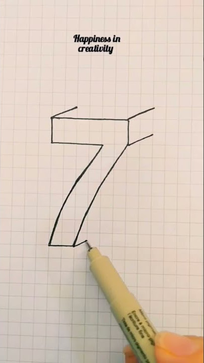 3d drawing number 7 #shorts