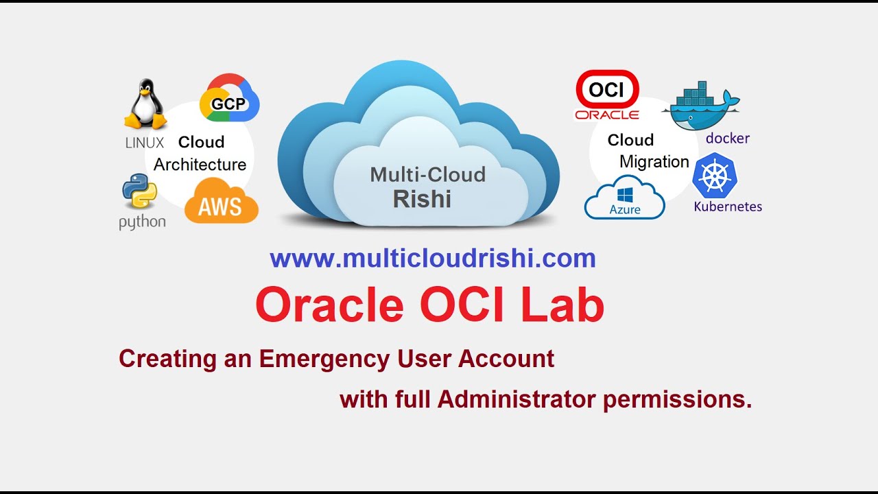 2 .1 OCI Creating an Emergency User Account with full Administrator permissions