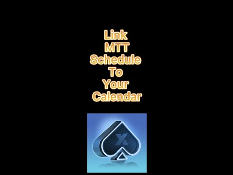 New feature on X-Poker - Link MTT Schedule to Your Calendar