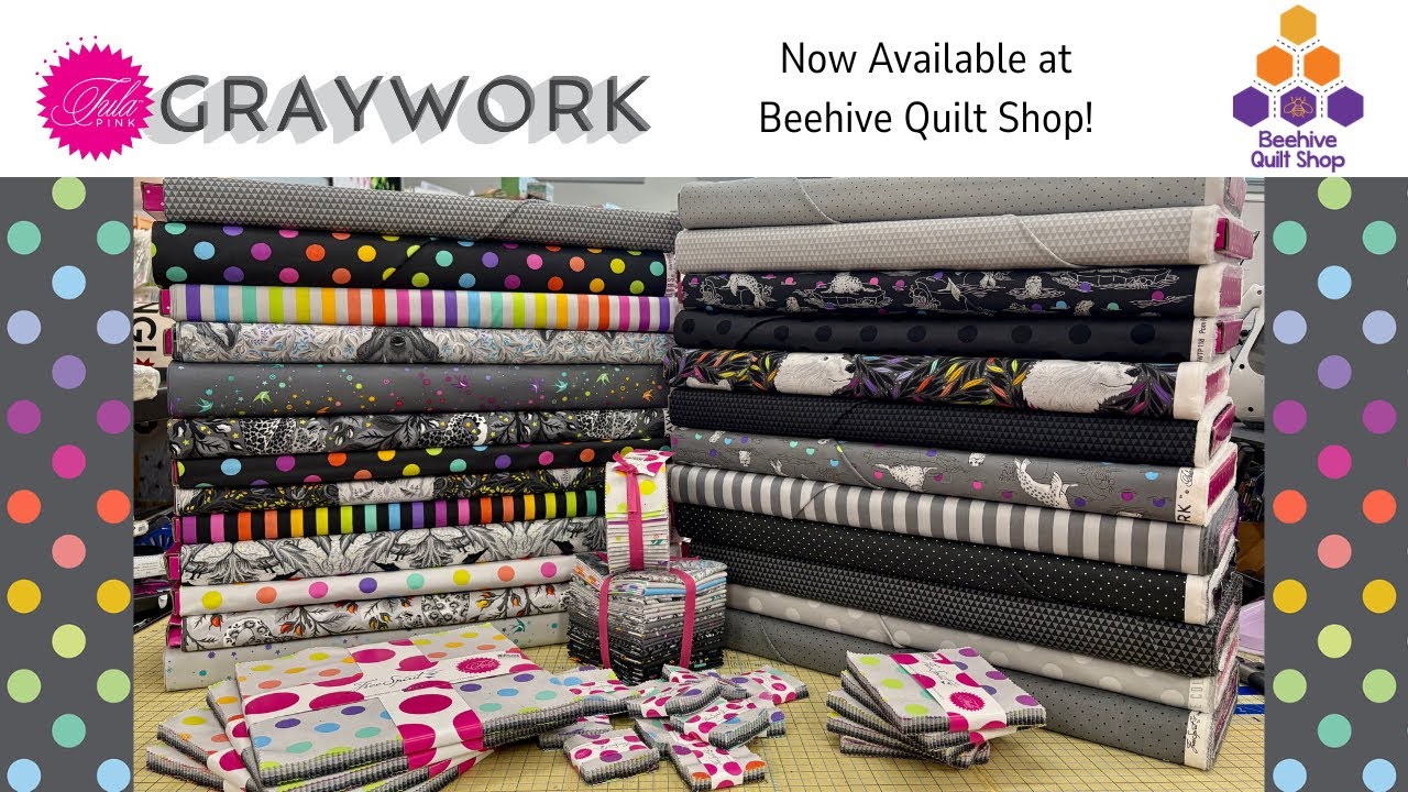 Тула Розовая Серая вышивка прибыла в магазин Beehive Quilt Shop!