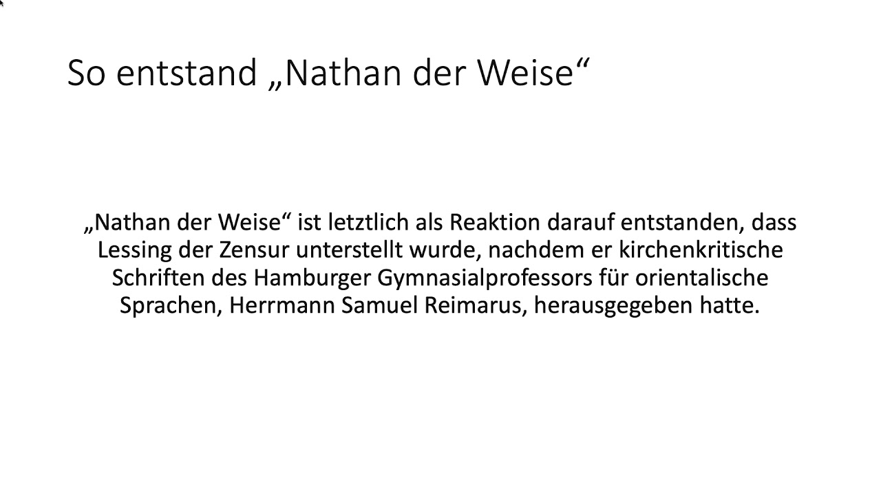 Die Entstehungsgeschichte von Lessings Nathan
