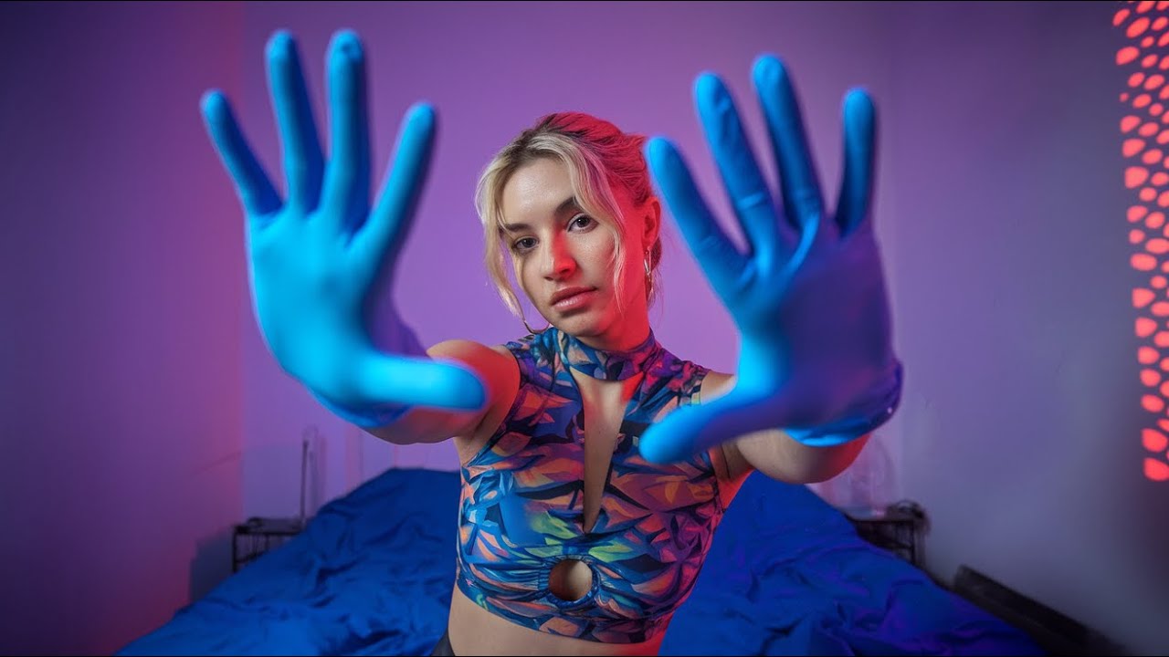 Latex Gloves ASMR | Hand Sounds, Finger Fluttering, Mic Gripping, Sticky Sounds, Whispering. P - 2