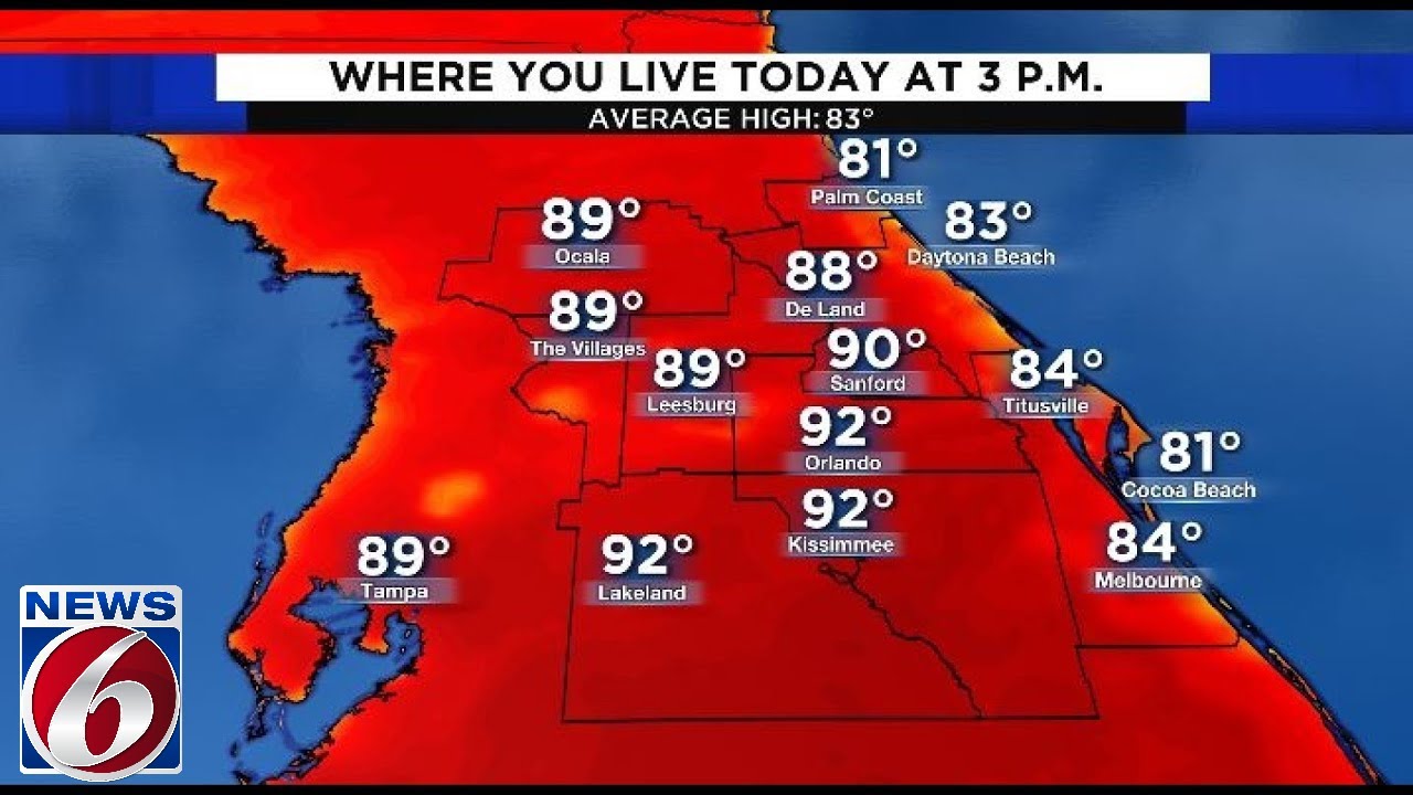 Hot afternoon with a few late-day storms possible in Central Florida ...
