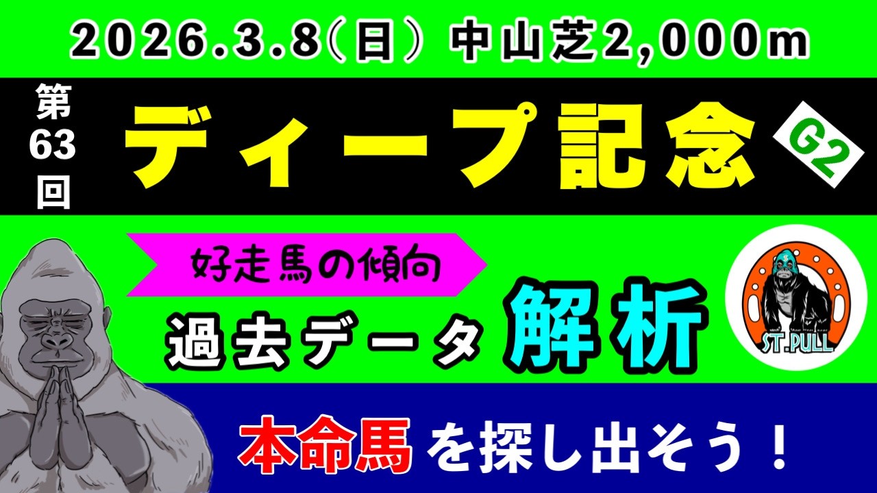 【ディープインパクト記念2026】過去データ9項目解析!!(競馬予想)