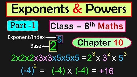 Part - 1💥 Exponents & Powers ✅Class - 8 Maths 🔥 Chapter 10🥀 NCERT l CBSE l ICSE 