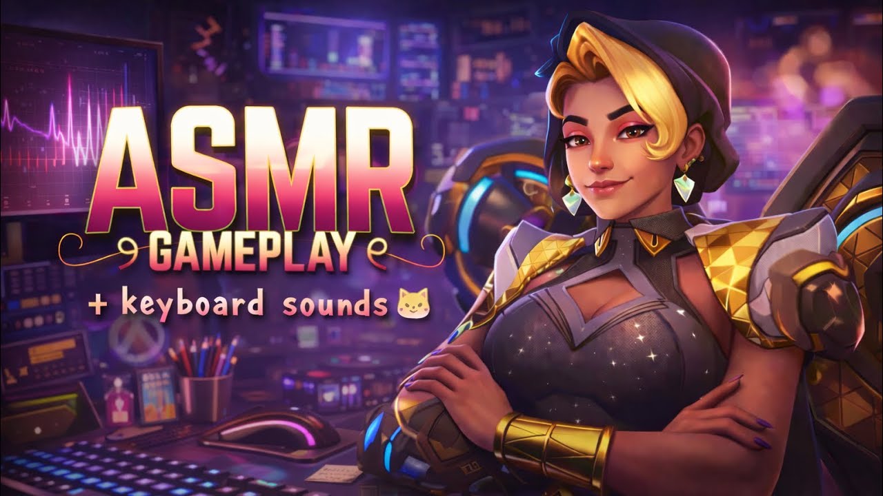 Overwatch ASMR | New heroes Domina Gameplay + new skin💖 | Keyboard and mouse sound!! 