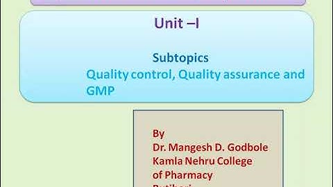 Video 2 Sem VI QA and QC