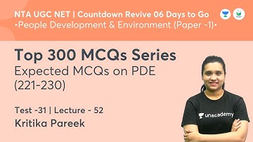 Top 300 MCQs Series | People Development & Environment | NTA UGC NET JRF 2021 | by Kritika Pareek