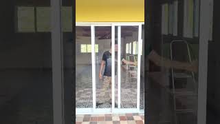 Porta Balcão 3 Folhas De Correr Linha Suprema E Vidro Temperado