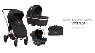 Carrito de bebé Vicenza Premium Black 3 Piezas Edición Especial - Sueños de  Bebé