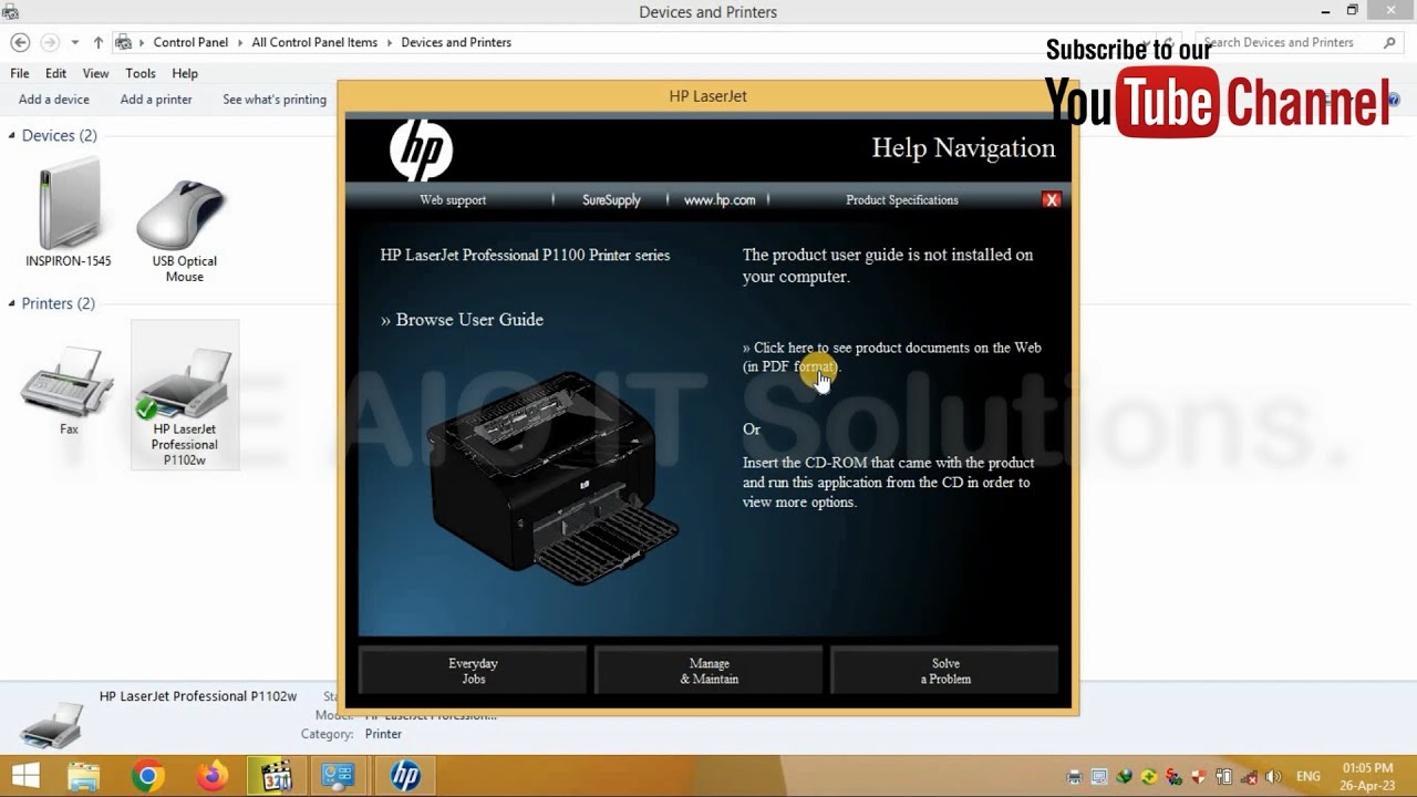 HP LaserJet P1102 Driver Installation YouTube