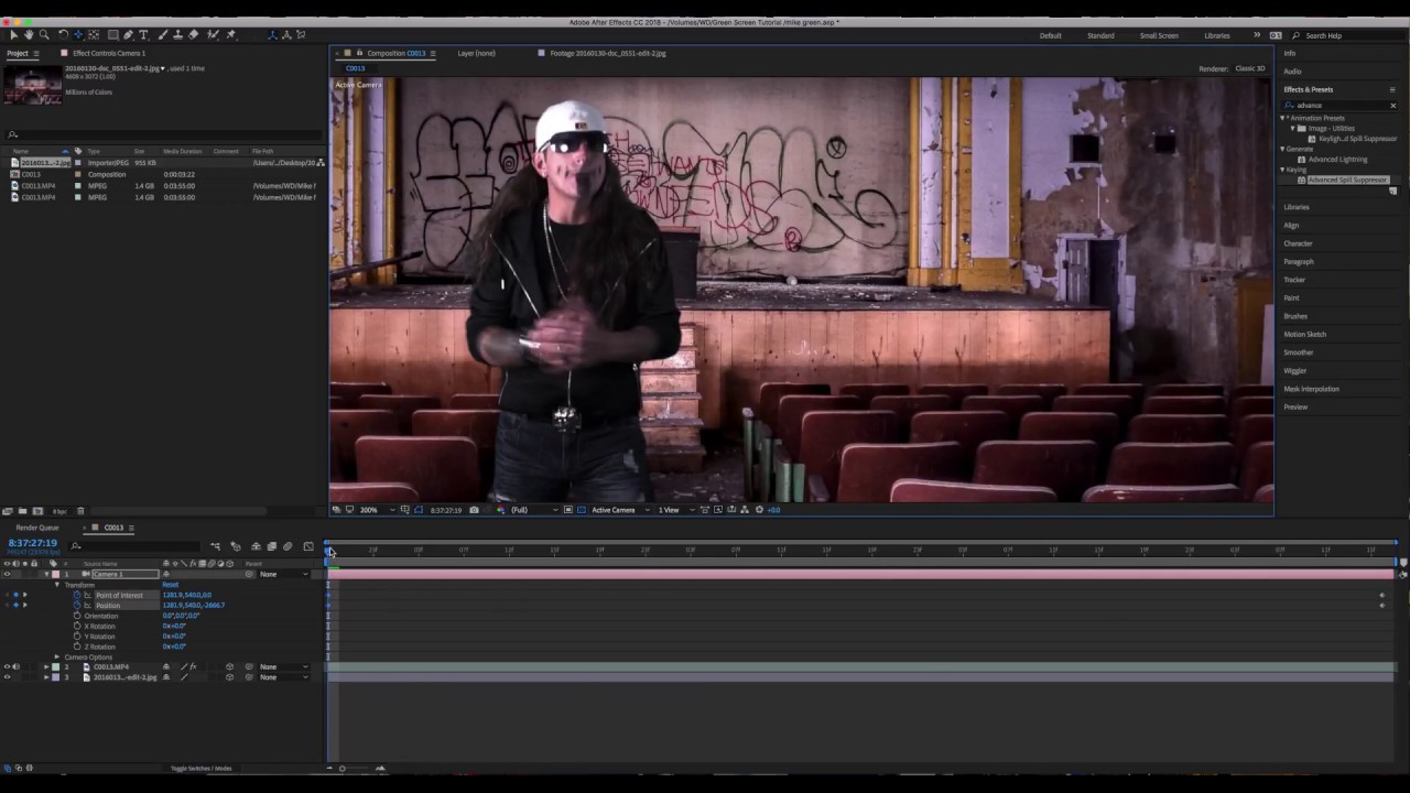 After Effects: Green Screen Tutorial with 3d camera moves