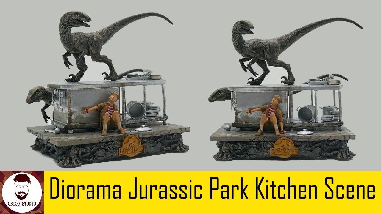 Making Diorama Jurassic Park Raptors Kitchen Scene