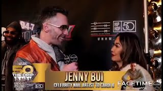 Todd interviews Cardi B's Nail Tech, Jenny Bui at the Hip Hop 50 Fashion Show “The Drip”