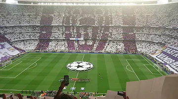 Himno Champions + Tifo.  Semifinal 2017 Real Madrid-Atlético.