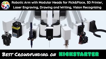 A modular Robotic Arm with for Pick&Place, 3D Printing, Laser Engraving, Drawing, Vision Recognizing