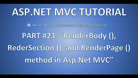 Part 23- RenderBody , RenderSection and RenderPage method in ASP.NET MVC
