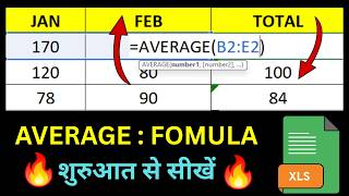 AVERAGE Formula क्या है? | Excel Average Function in Hindi | आसान तरीके से सीखें