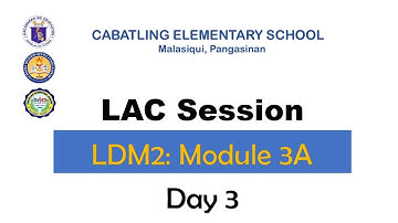 Day 3 LAC Session LDM2- Module 3A:Lesson 1