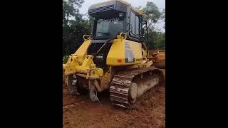 Satisfying Action of Komatsu D51EX Bulldozer Operator Leveling Home Garden Yard