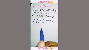 even parity error detection #errordetection #binary #code #shorts