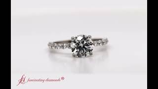 Shared Prong Thin Round Lab Diamond Engagement Ring In Platinum- FDENS3023R- Fascinating Diamonds
