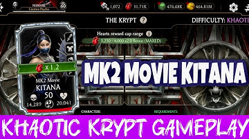 MK Mobile Kitana MK2 Movie Fusion 0 Khaotic Krypt Gameplay | Testing multiple equipment setups