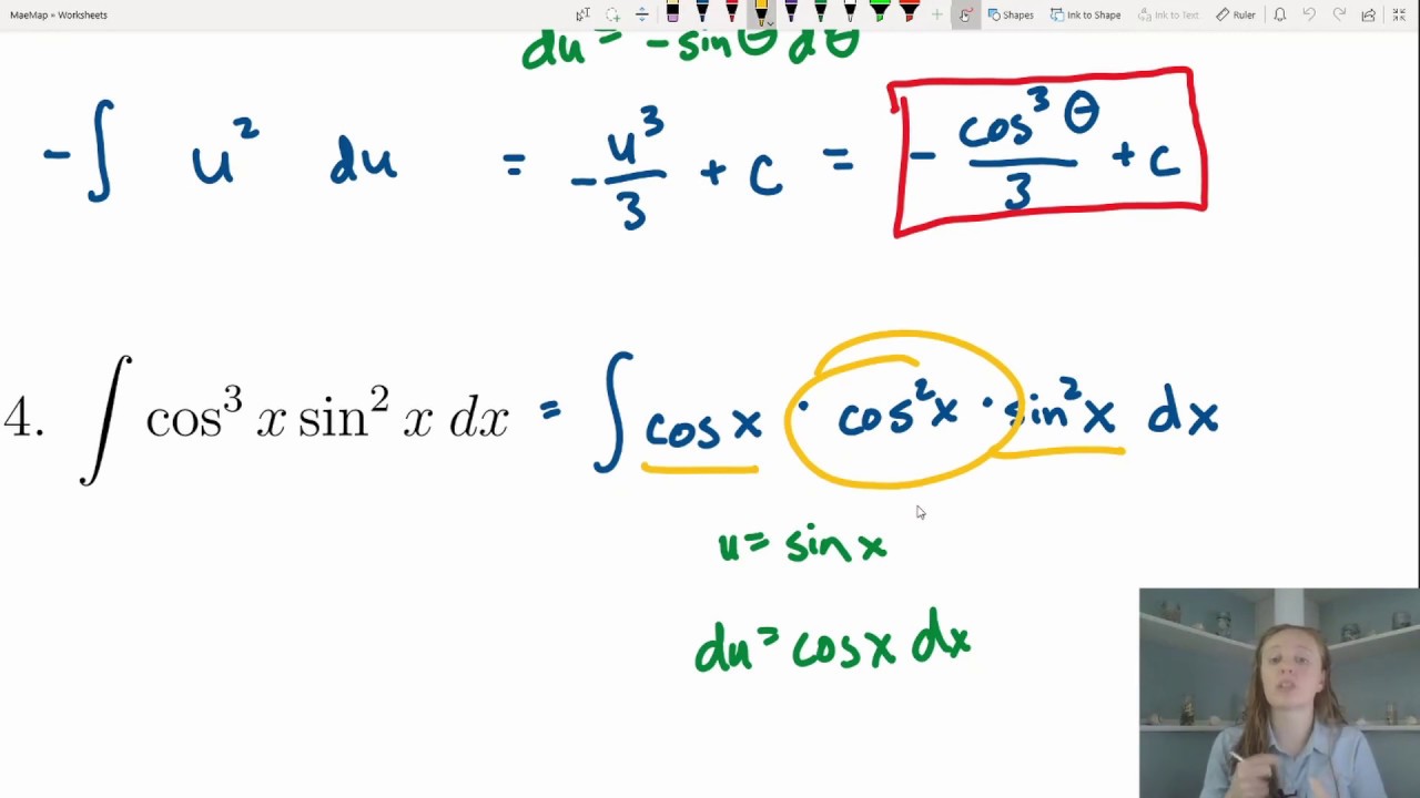 Trigonometric Integrals (Calc2Examples10) YouTube