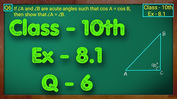 Class - 10 Ex - 8.1 Q6 Maths (Trigonometry) NCERT CBSE