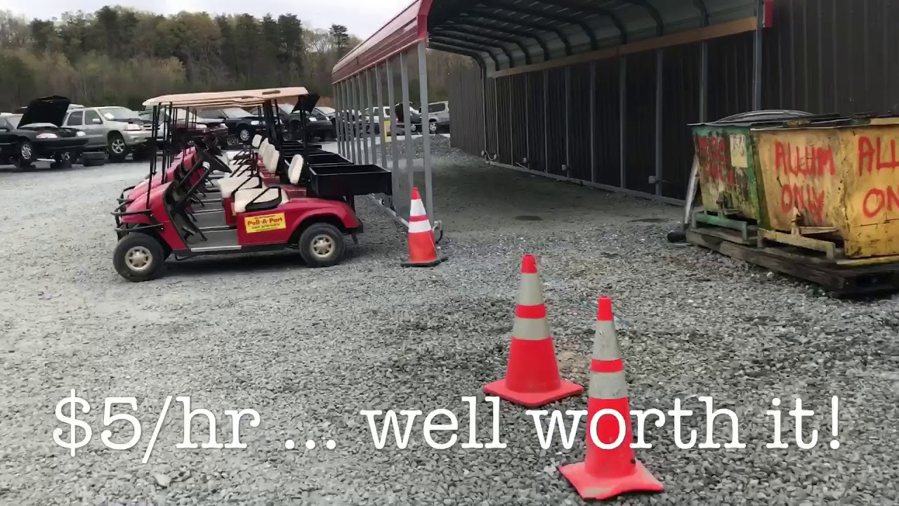 Junk Yard Trip Tools I Bring and Golf Carts Make Picking Even Easier
