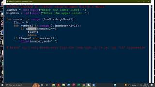 Python Program to find Prime numbers within range